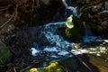 A beautiful waterfall in the valley in rocks