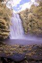 Landscape photo infrared: Bobla waterfall. Royalty Free Stock Photo