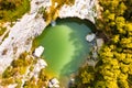 Zarecki Krov on Pazincica River near Pazin in Istria, Croatia, overhead view Royalty Free Stock Photo