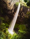 Beautiful waterfalls above the rock