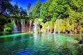 Waterfalls and clear blue lakes of Plitvice Lakes National Park, Croatia