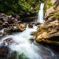 Beautiful waterfalls in the green nature, Wainui Falls, Abel Tasman, New Zealand Royalty Free Stock Photo