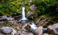 Beautiful waterfalls in the green nature, Wainui Falls, Abel Tasman, New Zealand Royalty Free Stock Photo