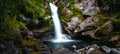 Beautiful waterfalls in the green nature, Wainui Falls, Abel Tasman, New Zealand Royalty Free Stock Photo