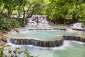 Beautiful waterfalls in Kuang Si, near Luang Prabang, Laos, Asia Royalty Free Stock Photo