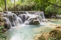 Beautiful waterfalls in Kuang Si, near Luang Prabang, Laos, Asia Royalty Free Stock Photo