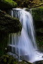 Beautiful waterfalls with mossy rocks in the forest Royalty Free Stock Photo