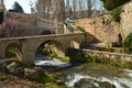 Beautiful Waterfalls Of The River Cifuentes To Its Pass By Trillo Underneath A Beautiful Bridge And Leaving In The Tagus River. Na