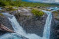 Beautiful waterfalls in Saltos de Petrohue, Chile Royalty Free Stock Photo