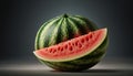 Perfectly riped fresh Watermelon. AI generative.