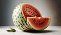 Perfectly riped fresh Watermelon. AI generative.