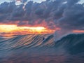 Beautiful waterscape big waves