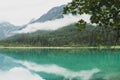 Beautiful waterscape on lake Jagersee on a foggy sommersday Royalty Free Stock Photo