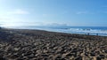 Beautiful Watu Ulo beach with black sand Royalty Free Stock Photo