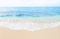 Beautiful wave touch sand beach of Miyako island, Okinawa, Japan