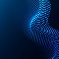 Beautiful wave shaped array of glowing dots.Abstract vector design element.
