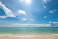 Beautiful waves on the sandy shore of a distant island