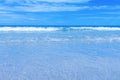 Beautiful waves in the sea, white cloud and the sky as the backdrop