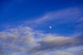 Beautiful waxing gibbous moon and beautiful blue sky Royalty Free Stock Photo