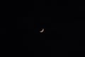 Beautiful waxing moon in the sky during night - half curved moon - crescent moon