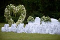 Beautiful wedding arch decorated with white and green flow