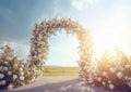 Beautiful wedding arch. Venue for solemn wedding vows