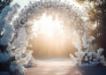 Beautiful wedding arch. Venue for solemn wedding vows