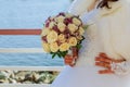 Beautiful wedding bouquet in bride`s hand Royalty Free Stock Photo