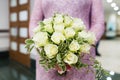 Beautiful wedding bouquet in bride`s hands Royalty Free Stock Photo