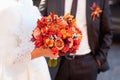 Beautiful wedding bouquet in hands of the bride Royalty Free Stock Photo