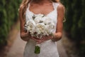 Beautiful wedding bouquet in hands of the bride Royalty Free Stock Photo