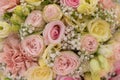 A beautiful wedding bouquet made of roses is