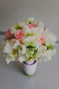 Beautiful wedding bouquet of white tulips and pink Royalty Free Stock Photo