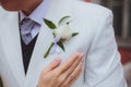 A beautiful wedding boutonniere