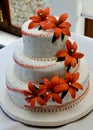 beautiful wedding cake with nice decoration