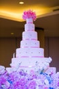 Beautiful wedding cake, white cake wedding decoration