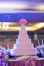 Beautiful wedding cake, white cake wedding decoration