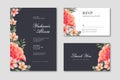 Beautiful wedding card set template watercolor Royalty Free Stock Photo