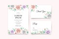 Beautiful wedding card template with floral garden watercolor Royalty Free Stock Photo