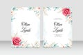 Beautiful wedding card template with handrawn and watercolor floral Royalty Free Stock Photo