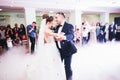 Beautiful wedding couple just married and dancing their first dance Royalty Free Stock Photo