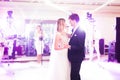 Beautiful wedding couple just married and dancing their first dance Royalty Free Stock Photo