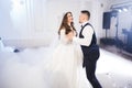 Beautiful wedding couple just married and dancing their first dance Royalty Free Stock Photo