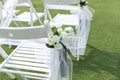 Beautiful wedding decorations on Sidari beach near the D`Amour canal on the island of Corfu, Greece