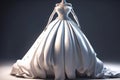 Beautiful wedding dress on a mannequin in the studio