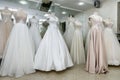 Beautiful wedding dresses on a mannequin in bridal shop Royalty Free Stock Photo