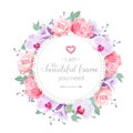 Beautiful wedding floral vector design frame Royalty Free Stock Photo