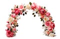 Beautiful wedding flower arch, cut out on white background