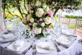 Beautiful Wedding Flower Arrangement Table Setting Series Royalty Free Stock Photo