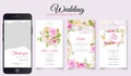 Beautiful Wedding instagram stories template with watercolor floral and leaves